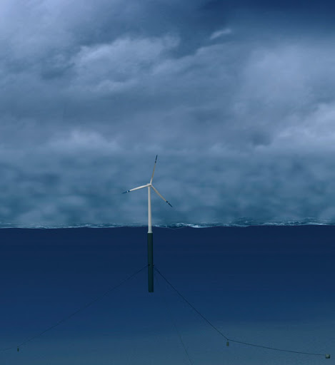 wind turbines in the ocean. Floating Wind Turbines
