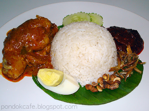 nasi lemak sambal rendang ayam pondok cafe