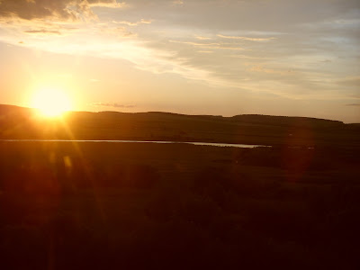西シベリア平原の夕日