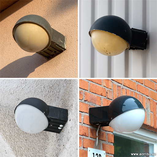 Klotformad vägglampa 