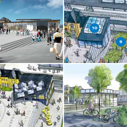 Flera illustrationer på Uppsala resecentrum