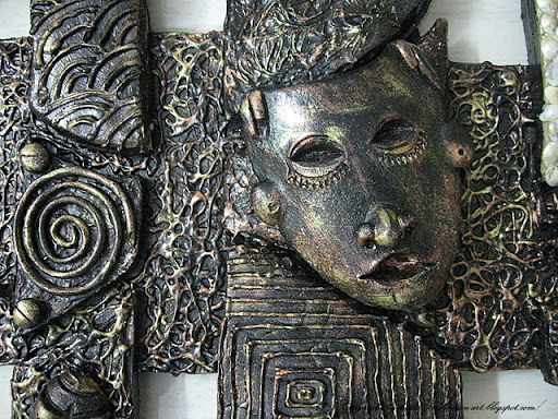 african masks paintings. Ceramic-mural-african-mask