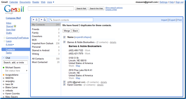 Googel Contacts - Find Duplicates 2