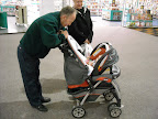 I like having Grandpa push me...he's a crazy driver!