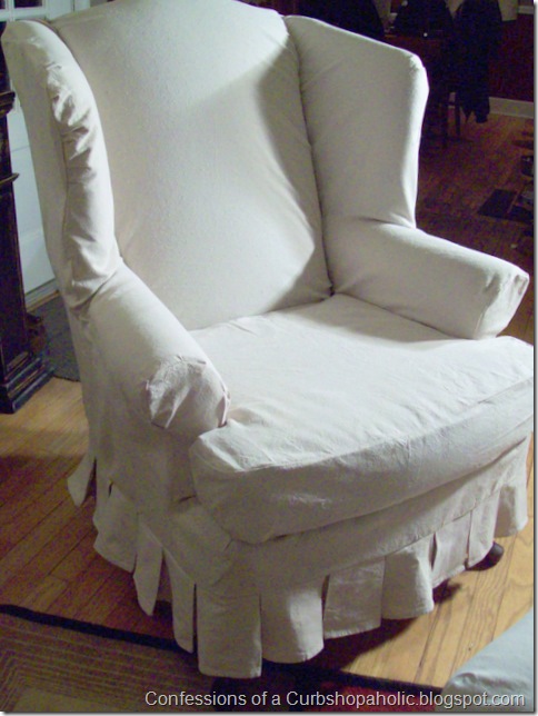 slipcover chair and coffee table 015