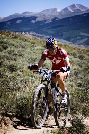 Reba digs deep on her way to a new course record at Leadville. Photo: Todd Meier.