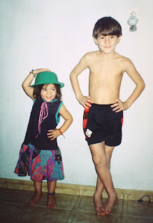 Lionel Messi with his sister Maria Sol