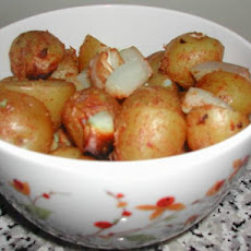 Mustard-Crusted Roast New Potatoes With Shallots and Garlic