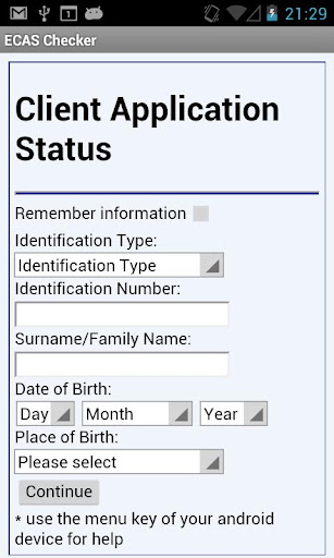 e-CAS application status