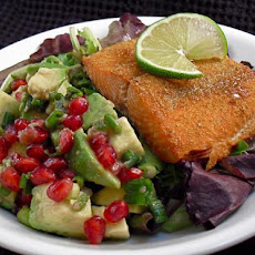Salmon With Pomegranate-Avocado Salsa