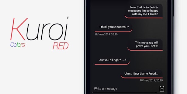 How to mod Kuroi Red - EvolveSMS Theme lastet apk for android