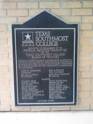 Texas Southmost College Dedication Plaque