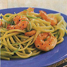 Linguine with Scallion Sauce and Sauteed Shrimp