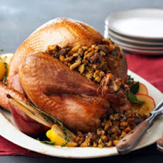 Roasted Turkey with Artichoke-Sausage Stuffing