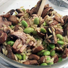 Orzo Salad With Marinated Mushrooms and Edamame