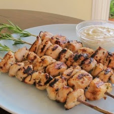Rosemary Lemon Chicken Skewers with Dijon Mayo