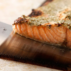 Cedar-Planked Salmon with Herbed Yogurt Sauce Recipe