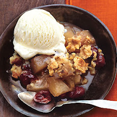 Pear and Dried-Cherry Crisp with Nutmeg-Walnut Streusel
