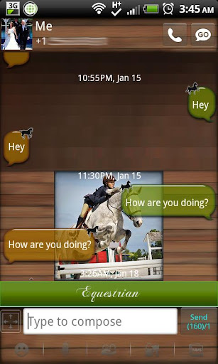 【免費個人化App】GO SMS - Equestrian Green-APP點子