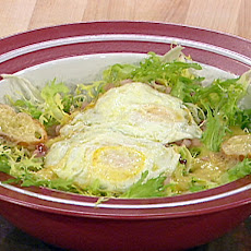 Frisee Salad with Lardons, Fried Eggs and Vinaigrette