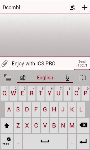 GO Keyboard ICS WHITE Red