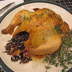 Game Hen Stuffed with Wild Rice and Mushrooms