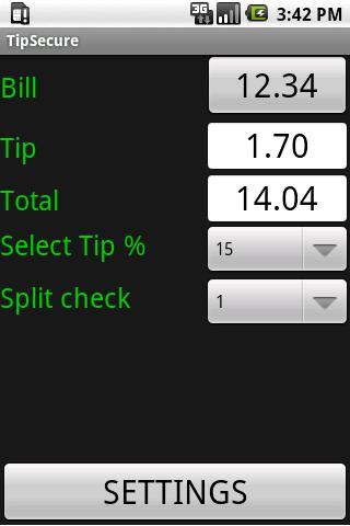 TipSecure Lite Tip Calculator