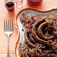 Sausage with Sauteed Red Onions and Thyme