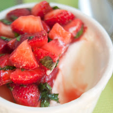 Lemon Basil Panna Cotta with Strawberries