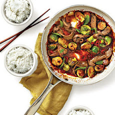 Beef-and-Brussels Sprouts Stir-fry