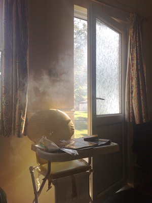 BBQ smoke in the Chalet...
