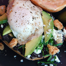 Breakfast Torta (Mexican Breakfast Sandwich with Eggs, Crispy Pork, and Beans)