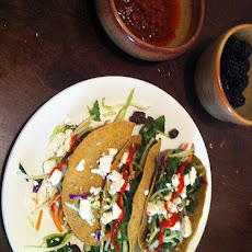 Crispy Black Bean Tacos With Feta & Cabbage Slaw