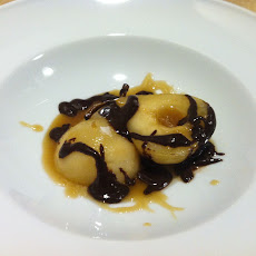 Whisky-Maple Poached Pears with Chocolate Sauce