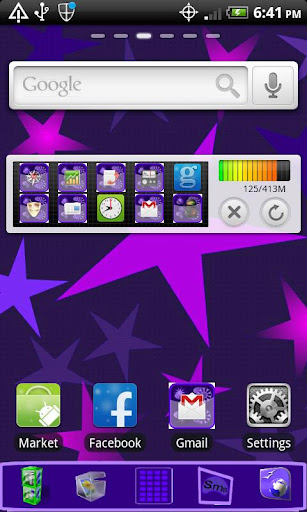 Go Launcher Dk Lt Purple Stars