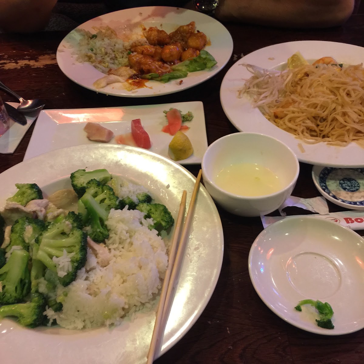 Chicken and broccoli, general Tso's, pad thai!
