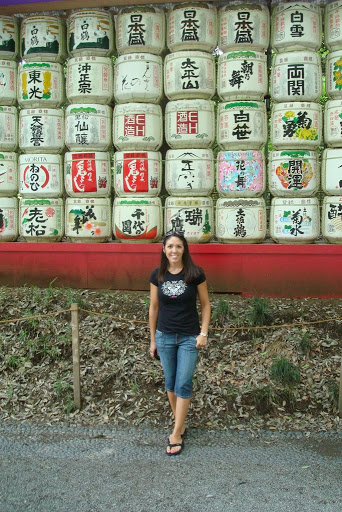 Alicia by rice wine barrels