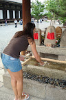 cleansing my hands before entering the temple