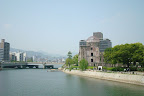 view of the A-bomb dome from across the river