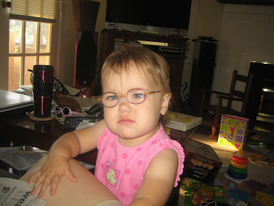 Not sure you can really tell, but I can - her eyes are looking straighter with the new lenses