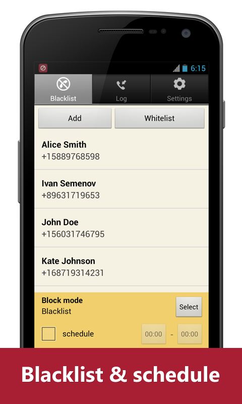 Android application Blacklist Plus PRO screenshort