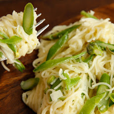 Angel Hair Pasta with Green Garlic Cream Sauce Recipe