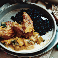 Fricassee of Game Hen with Creamy Leeks and Vadoum