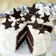 White Chocolate Truffle and Chocolate Fudge Layer Cake