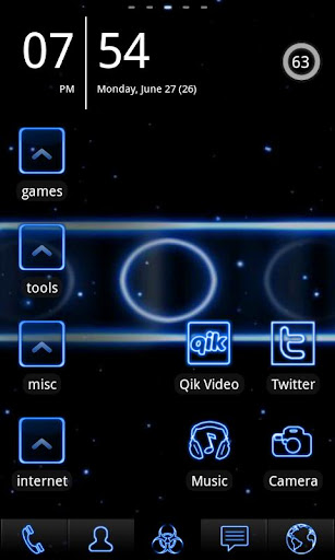 Neon Blue ADW Theme