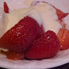 Brown-Sugared Strawberries with Creme Anglaise
