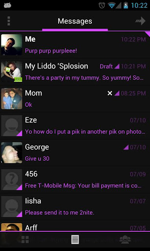 Go SMS Theme Holo Purple ICS