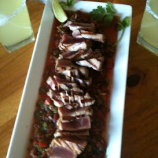 Seared Ahi Tuna Sea Steak over Mexi-Asian Salsa
