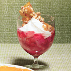 Warm Rhubarb Compote with Walnut-Coconut Crunch