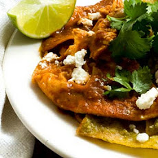 Chilaquiles with ancho tomatillo salsa